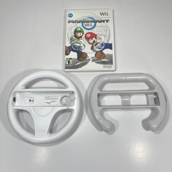 Nintendo Other - Mario Kart Wii Wheel Controller Bundle (Nintendo Wii) Mario Cart Game CIB